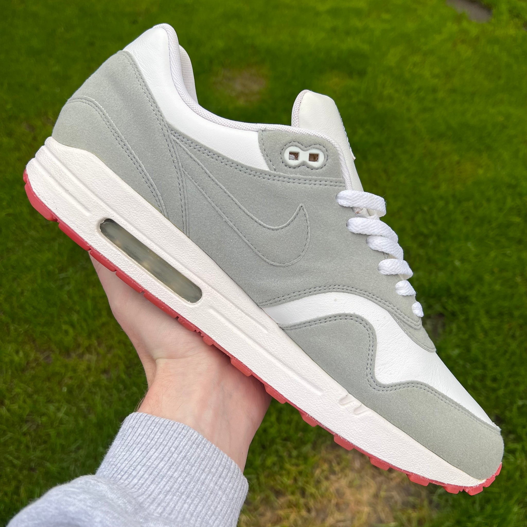 Nike Air Max 1 ID Grey White Red UK11.5