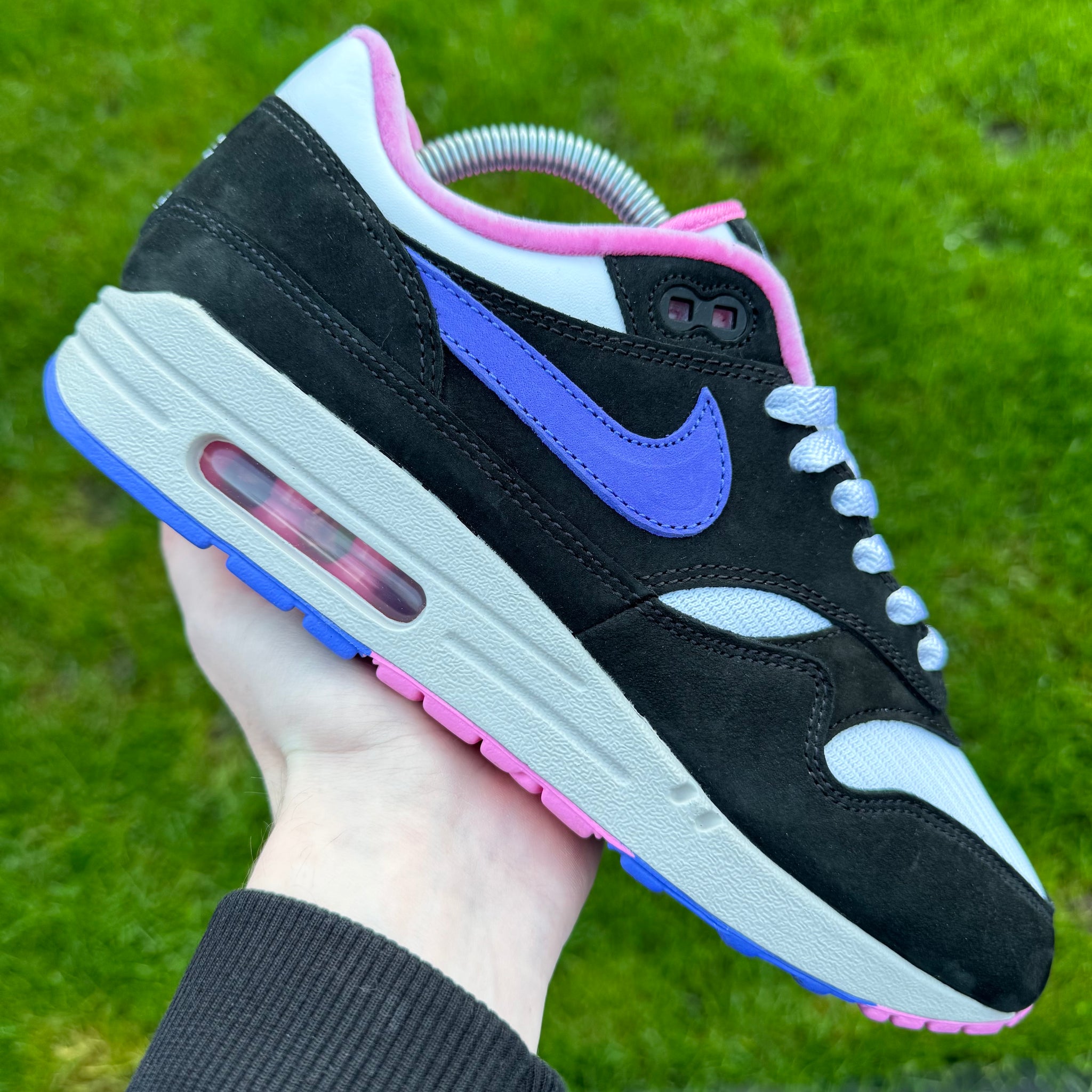 Nike air max 1 black grey purple pink online