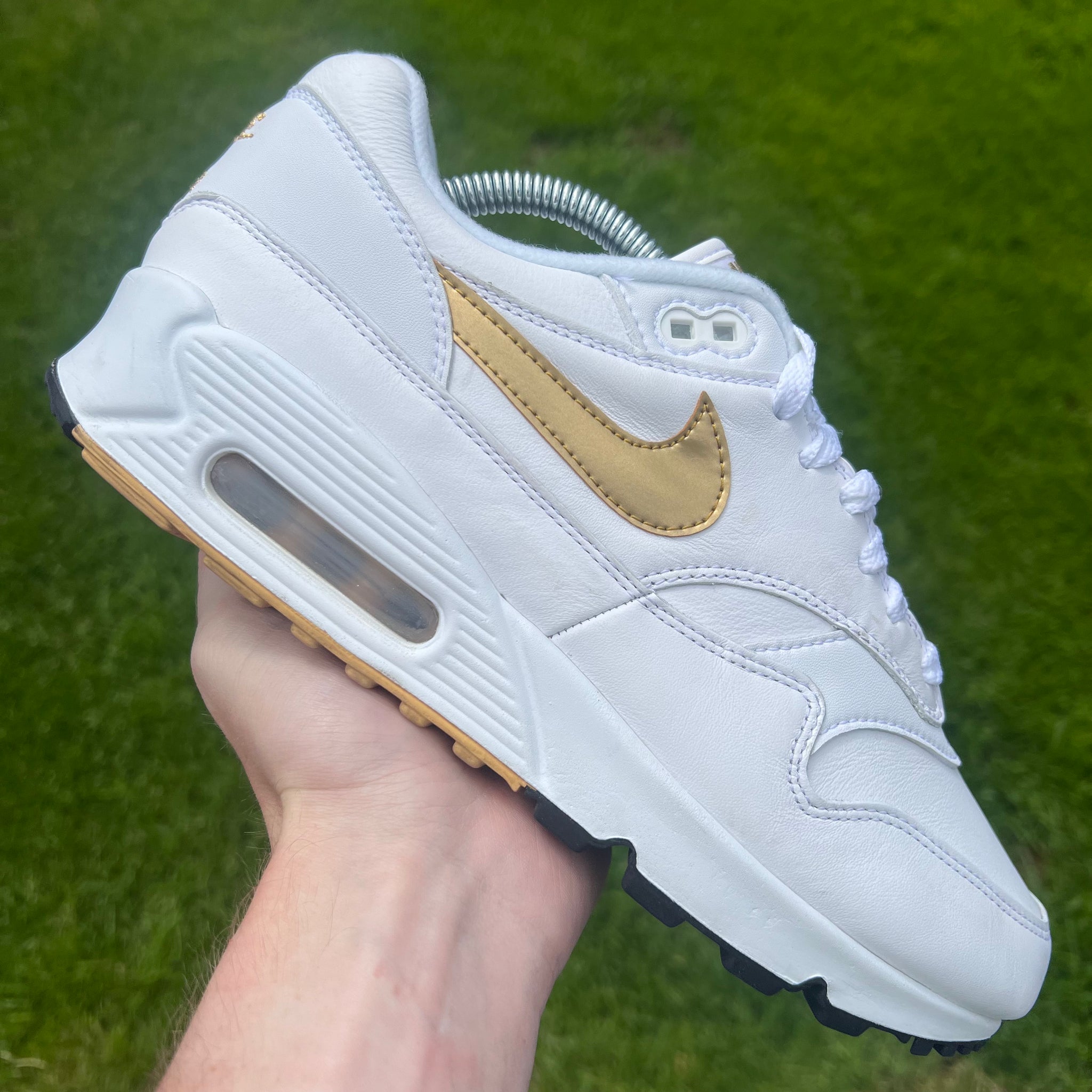 Nike Air Max 1 90 White Gold UK7 Kix Stop